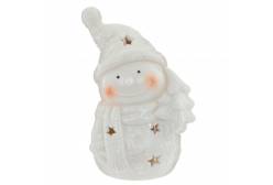 Фигурка декоративная с подсветкой Снеговик, 7,5х7х12 см